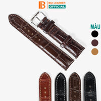 Dây đồng hồ nam da cá sấu đốt tre Bụi Leather D103 - Hàng khâu tay thủ công cao cấp - Bảo hành 12 tháng - Nâu cafe - 18MM