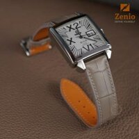 Dây đồng hồ Omega Deville – Dây Da Cá Sấu Màu Xám