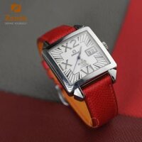Dây đồng hồ Omega Deville Big Date – Dây Da Epsom Màu Đỏ