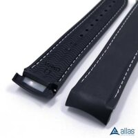 Dây đồng hồ Omega màu đen chỉ trắng