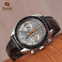 Dây đồng hồ Omega Seamaster – Dây Da Cá sấu bóng hiệu ứng ánh kim – Golden Black