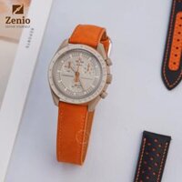 Dây Đồng Hồ Omega Swatch – Dây Da Nubuck Màu Cam