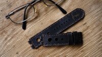 DÂY ĐỒNG HỒ PEBBLE STEEL DA BÒ ĐEN - RAM LEATHER