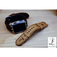 DÂY ĐỒNG HỒ PEBBLE STEEL DA BÒ THẬT RAM LEATHER - HÀNG CHÍNH HÃNG . - ĐEN