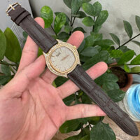 Dây đồng hồ Piaget Polo Emperador Dual Time Rose Gold 18K Đính Kim Cương – Dây Da Cá Sấu Pháp Màu Nâu