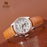 Dây đồng hồ Rolex Datejust – Dây Da Cá Sấu Màu Nâu Vàng