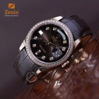 Dây đồng hồ Rolex Day Date – Dây Da Cá Sấu Màu Nâu