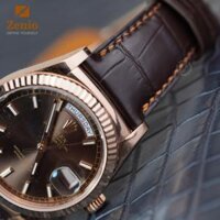 Dây đồng hồ Rolex Day Date – Dây Da Cá Sấu Màu Nâu Đất