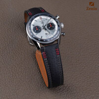 Dây đồng hồ Tag Heuer Carrera – Dây Da Togo Đen Đỏ