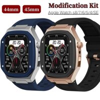 Dây Đồng Hồ Thông Minh Bằng Kim Loại Nhiều Màu Sang Trọng Kích Thước 45mm 44mm Kèm Ốp Bảo Vệ Cho Apple Watch Series 8 7 Apple Watch Case