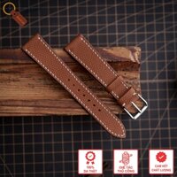 Dây đồng hồ thủ công da epsom cao cấp - Dây da đồng hồ handmade mầu nâu