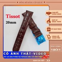 Dây đồng hồ Tissot nam da cá sấu khóa bạc size 20mm (màu nâu) SIÊU ĐẸP