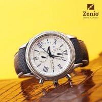 Dây đồng hồ Titan – Dây Da Alran Navy Phối Chỉ Trắng