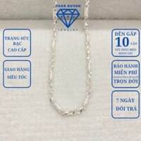 Dây dốt trúc nhám cát ống tròn - dây chuyền bạc nam cao cấp bạc 950 PHJ