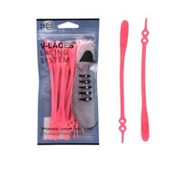 Dây Giày Cao Su Đàn Hồi Thắt BuộcThông Minh Sneaker V-Laces 14 Sợi 2 Nút Chỉnh Size Nam Nữ - Hồng