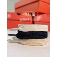 Dây giày cotton nguyên chất cho nam và nữ, giày vải phẳng hai lớp thấp và cao, giày tập Đức tương thích với Anta, màu trắng nhạt và đen