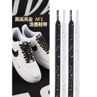 Dây giày Kiss Ting tương thích với Nike Air Force 1 AF1 màu trắng đen vàng lá hoa điều Dunk dây giày phẳng