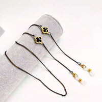 Dây giữ gọng kính cỏ bốn lá đen đẹp xuất sắc phụ kiện không thể thiếu cho team 4 mắt dây đeo airpod chống rơi rớt thất lạc - Mẫu 2