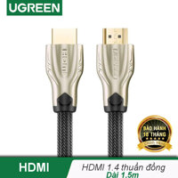 Dây HDMI 1.4 thuần đồng 19+1 đầu hợp kim cáp dạng dẹt và dạng tròn vỏ bọc lưới dài từ 1-15m UGREEN HD102 - Hãng phân phối chính thức [bonus]