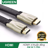 Dây HDMI 1.4 thuần đồng 19+1 đầu hợp kim cáp dạng dẹt và dạng tròn vỏ bọc lưới dài từ 1-15m UGREEN HD102