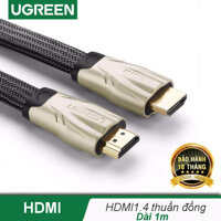 Dây HDMI 1.4 thuần đồng 19+1 đầu hợp kim cáp dạng dẹt và dạng tròn vỏ bọc lưới dài từ 1-15m UGREEN HD102 - Hãng phân phối chính thức [bonus]