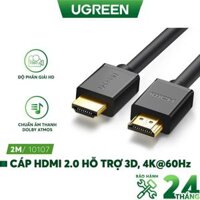 Dây HDMI 1.4 thuần đồng 191 Dài 1-5M UGREEN HD104 - Hàng chính hãng - 2m 10107