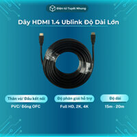 Dây HDMI 1.4 UB Link Hỗ trợ 4K, 30Hz Độ Dài 15 - 20m - Cáp HDMI Tròn Chất Lượng, Dây Kết Nối HDMI Lỗi 1-1 7 Ngày