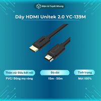 Dây HDMI Unitek 2.0 YC-139M Hỗ trợ 4K, 60Hz & 3D Dài Từ 15m  - Cáp HDMI, Dây Kết Nối HDMI Lỗi 1-1