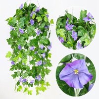 Dây hoa nhân tạo trang trí phòng khách, trang trí tường hoa, cây treo, giỏ treo tường, hoa sương nhân tạo ngoài trời