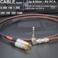 Dây jack 6 ly ra AV DIY 0.5 đến 10 mét - 6.5mm mono to 2 RCA cable