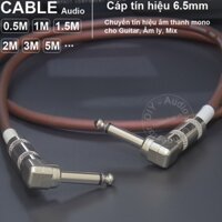 Dây jack 6ly 2 đầu cong 0.2 đến 20 mét - DIY 90 degree elbow mono 6.5mm audio cable