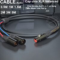 Dây jack canon cái sang 2 đực cắm cho Mixer Loa Micro - 1 female to 2 male XLR splitter cable