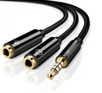 Dây Jack Chuyển Đổi Tai Nghe 3.5mm Sang 2 Cổng 3.5mm Cho Âm Thanh Audio Và Ben J01 - Loại Gộp