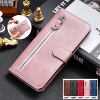 Dây Kéo Da Dành Cho Xiaomi 14 Ultra POCO F6 M6 C61 Redmi Note 13R 12T Pro A3 13 4G 5G Đứng Nút Nam Châm Lật Ví Đặc Biệt