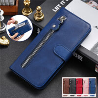 Dây Kéo Da Dành Cho Xiaomi Civi Redmi Note 14 Pro Plus 14C Turbo 4 K80 K70 Ultra 4G 5G Đứng Nút Nam Châm Ví Lật Đặc Biệt