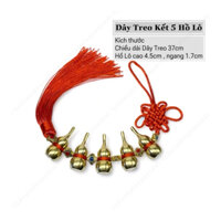 Dây Kết  5 Hồ Lô Cầu Bình An và Tài Lộc - Vật Phẩm Phong Thủy - Đồ Đồng Mỹ Nghệ