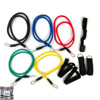 Dây kháng lực Đàn hồi 11 món tập gym tại nhà Bộ dây ngũ sắc tập Gym cdb11 tập toàn thân nhiều mức