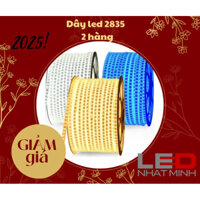 Dây led 2835 - 2 hàng bóng, Combo 10m, 20m tặng kèm nguồn, chống nước