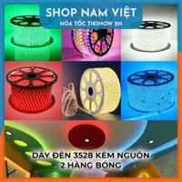 Dây Led 3528 Kèm Nguồn, Led Chống Nước Trang Trí Ngoài Trời, Hắt Trần, Quấn Cây - Chính Hãng NAVIVU - Nhiều màu - 10m