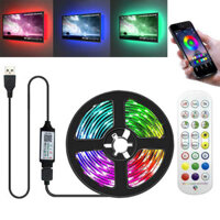 Dây Led 5050 RGB Trang Trí TV, Case PC Điều Khiển Remote Cảm Biến Nhạc, Nguồn USB - 1m