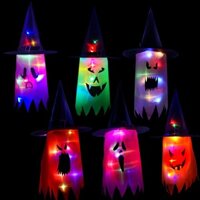 Dây led đèn lồng chạy pin, hình m.a trang trí Halloween đèn lồng vải đèn lồng giấy