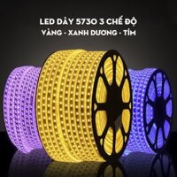 Dây Led đôi 5730 3 chế độ ánh sáng xanh dương, vàng nắng, tím(mua cuộn 100m tặng 1 nguon)