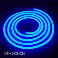 Dây Led Neon Flex 12V Kèm Nguồn Dài 1M2M3M5M Trang Trí Cổ Điển - Xanh dương - 2m  Nguồn