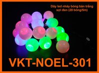 Dây LED nháy bóng bàn trắng sợi đen VKT-NOEL-301 (20 bóng/5m )