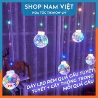 Dây Led Rèm Quả Cầu Tuyết Trang Trí Giáng Sinh, Noel - Chính Hãng NAVIVU - Cây thông-Led màu