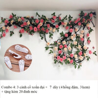 Dây Leo Hoa Hồng Loại Đẹp, Dây Dài 1m7 Nhiều Hoa,  Dây Leo Giả Trang Trí (Giá 1 dây)