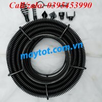 dây lò xo thông cống phi 16 (dài 21m, 1 bộ đầu thông, 1 đầu kết nối máy khoan)