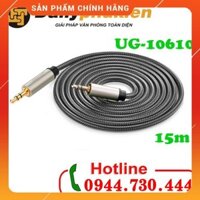 Dây loa 2 đầu 3.5mm dài 15M bọc lưới xịn Ugreen 10610, cáp AUX 3.5mm 15m dailyphukien