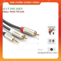 Dây loa 3.5 sang 2 đầu RCA 1m UGREEN 20821 bọc lưới dailyphukien