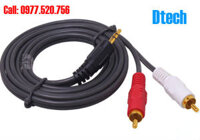 Dây loa 3.5mm ra 2 đầu RCA dài 1.5m Dtech  ( dây loa 1 ra 2 Dtech DT-6211)